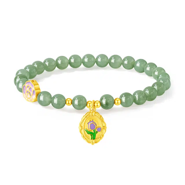 和田玉金色手链