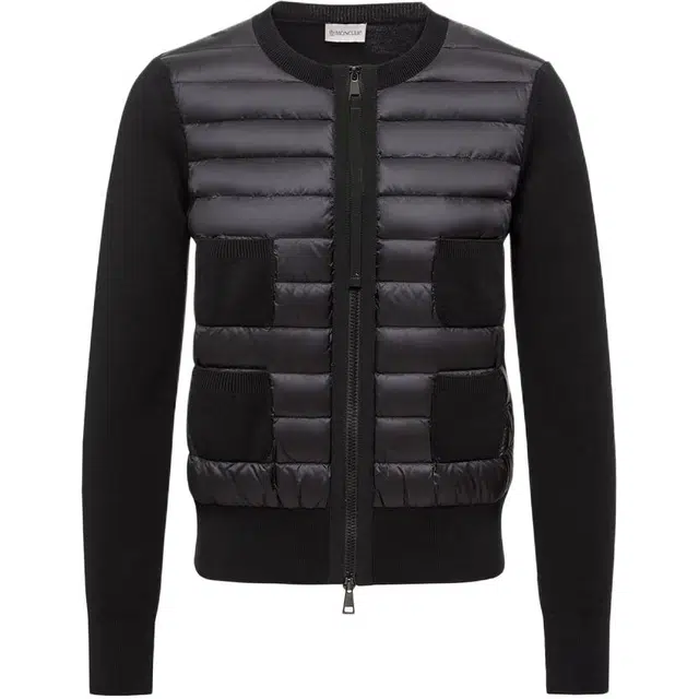 Moncler Padded Wool Zip-Up Cardigan