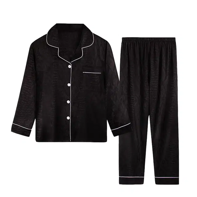 顶瓜瓜 蟒纹冰丝绸提花简约舒适可外穿家居服睡衣套装 女款