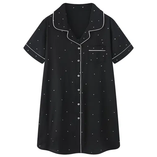 顶瓜瓜 时尚透气简约设计家居服短袖夏季睡裙 女款