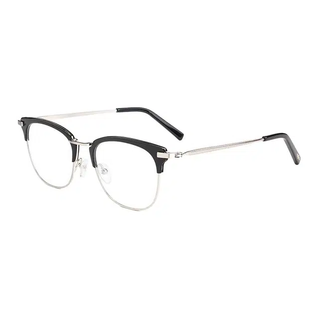 佐川 百搭时尚半框 斯文学院风近视镜架 可配防蓝光变色 板材镜架合金 圆形 光学镜架 男女同款情侣款