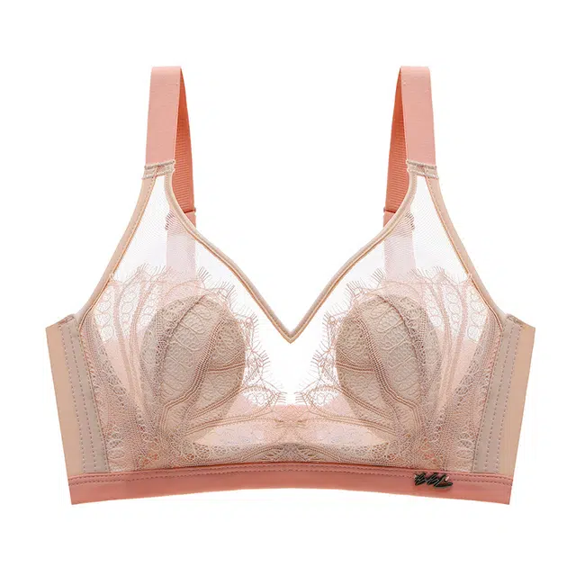 慕梵度 薄款蕾丝抹胸无痕防凸点大胸显小聚拢文胸 女款