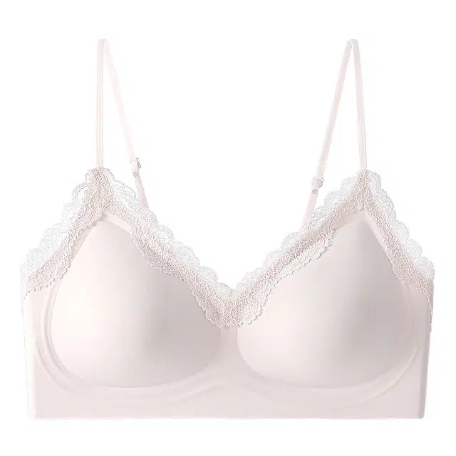 草本初色 舒服蕾丝套头版细肩带美背无痕内衣遮副一片式不空杯文胸 女款