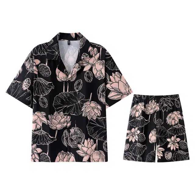 向薇 短袖短裤可外穿家居服薄款可外穿夏季睡衣套装 男款