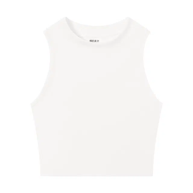 棉的美学 性感内搭通勤外穿夏季美式修身短款无袖宽肩打底衫上衣背心 女款