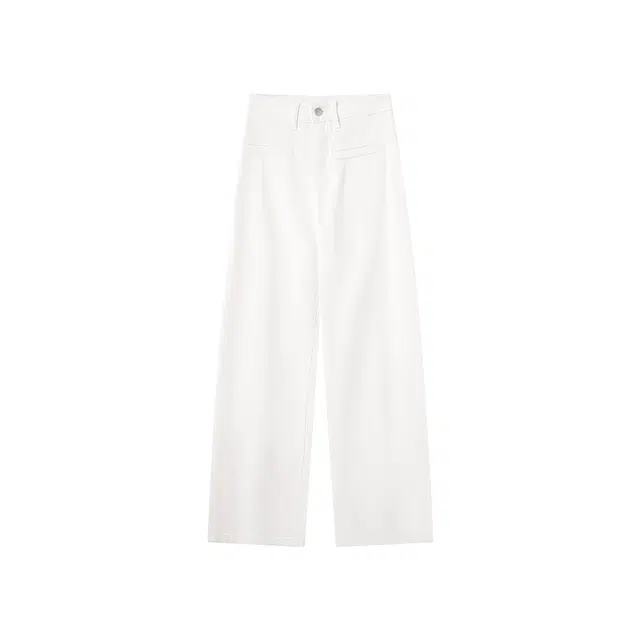 棉的美学 夏季高腰显瘦显腿长小个子时尚宽松垂感阔腿牛仔裤 女款