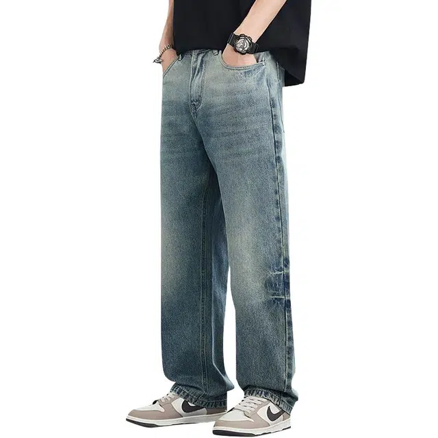 宝米卡 水洗扎染工艺百搭款薄款弯刀扎花牛仔裤 男女同款