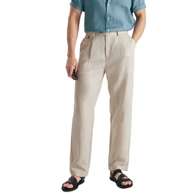 丹宁哲学 【优雅意式】莱赛尔亚麻面料长裤休闲裤 男款