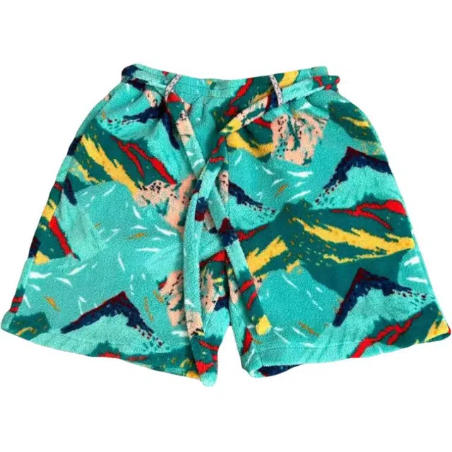 拓菲 蒂芙尼蓝柔软细腻中裤氛围感小毛毯裤百搭沙滩五分休闲短裤 男女同款