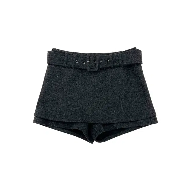 米米子 甜美风可爱显瘦毛呢裙裤女休闲短裙 女款