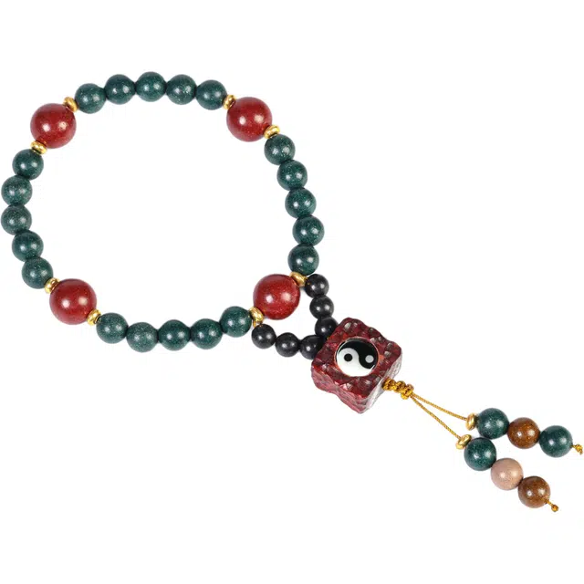 灵晔 新中式国潮文艺复古风轻奢高级感小众百搭盘玩念珠转运珠招财纳福财源广进平安喜乐诸事顺遂好运 合香珠 木作手串 男女同款情侣款