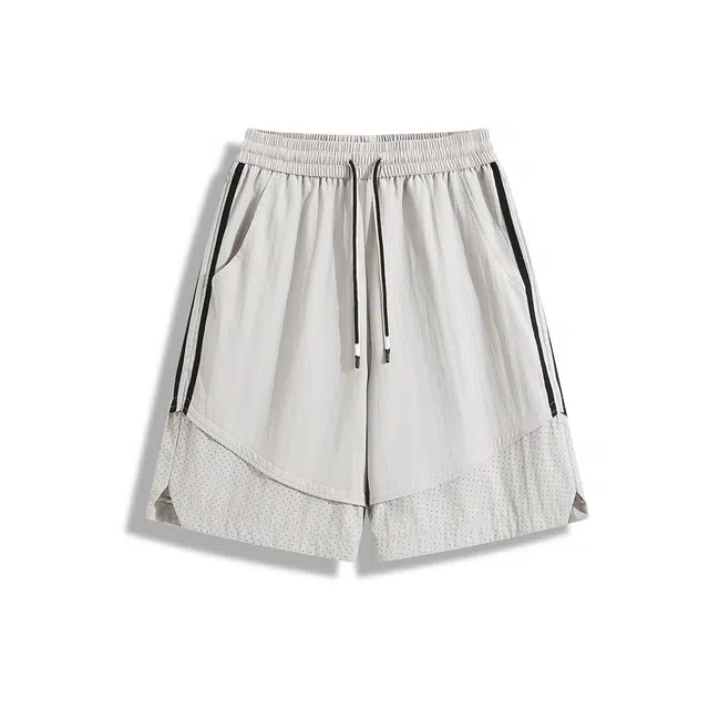 欧路得 美式网眼条纹速干夏季潮户外运动凉感工装五分裤休闲短裤 男款