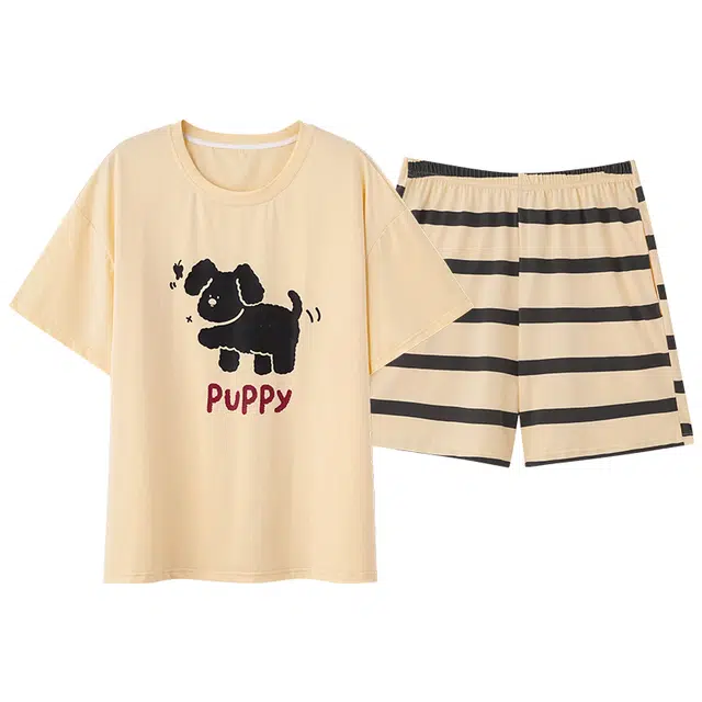 顶瓜瓜 透气舒适简约设计家居服睡衣套装 女款