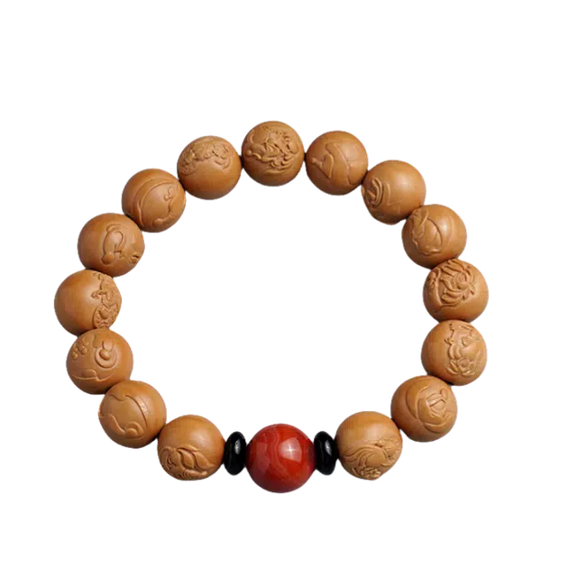 宣华意 新中式国风文玩雕刻无相佛珠收藏级盘玩精品玛瑙配饰 转运珠#好运 猴头核桃 手串 男女同款情侣款