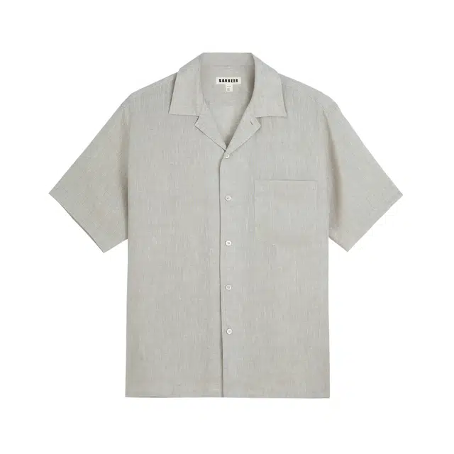 丹宁哲学 夏威夷海滩高档舒适透气雨露亚麻短袖衬衫 男款