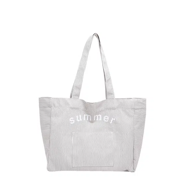 帕克熊 夏季简约时尚优雅轻便条纹 布 单肩包 女款 多色