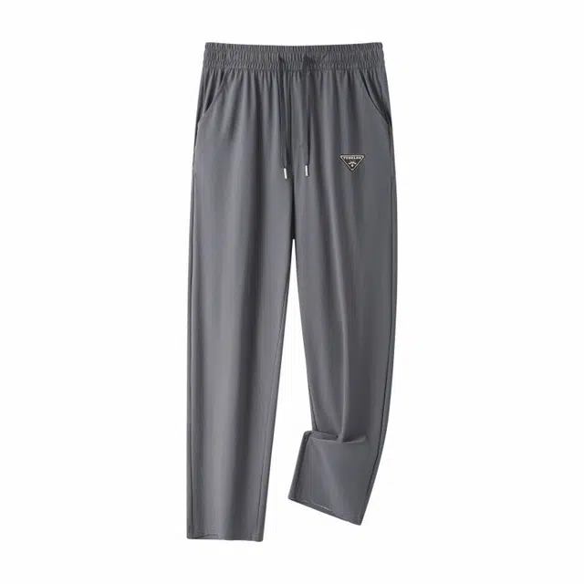 太子龍 三角标基础款松紧腰锦氨冰丝简约直筒休闲裤 男款