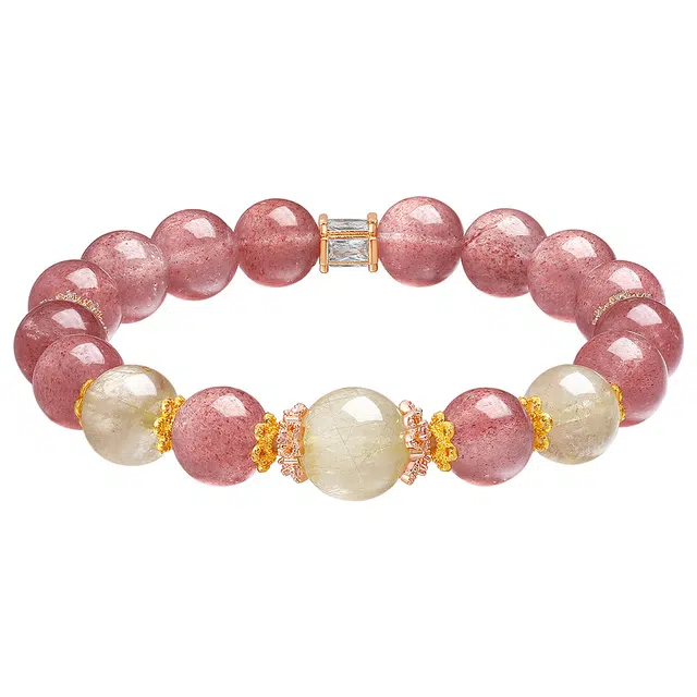 【莓好漪梦】 世纪缘珠宝 甜美小众精致莓烦恼正缘桃花招财能量晶石守护#好运#吉祥 草莓晶 手串 女款