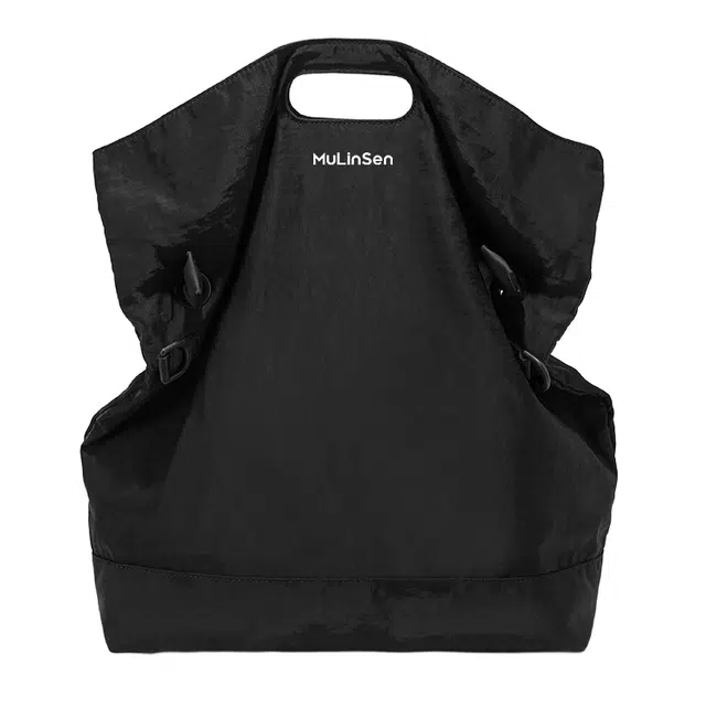 木林森 日系通勤潮流百搭多功能 涤纶 手提斜挎单肩包 男女同款情侣款 黑色