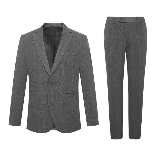 利郎 商务休闲西服简约雅致两件套秋季长袖西装套装 男款