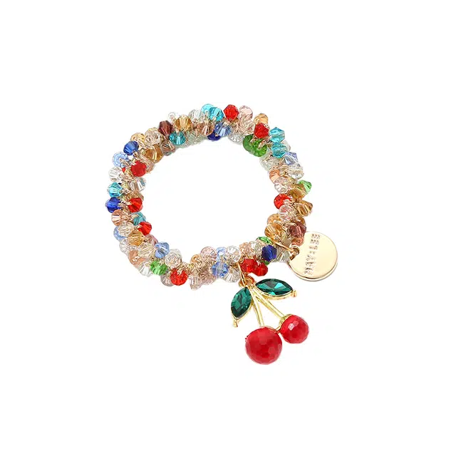 如花梦 彩色两用发绳樱桃皮筋 扎马尾树脂 头饰发圈头绳 女款