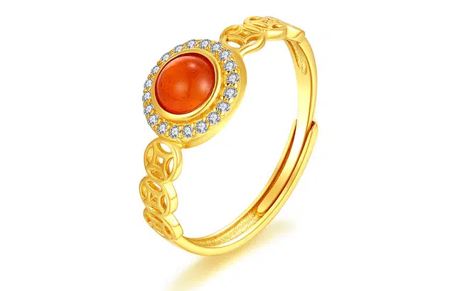 老庙 时尚精致轻奢小众新中式复古民族风高级感 可调节 玛瑙 戒指 女款