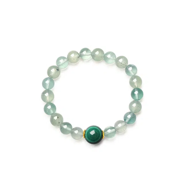 曼卡龙 五行守护天然 绿发晶 手串 女款