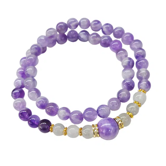 絮物 新中式国潮百搭唯美小众设计招财纳福八方来财诸事顺遂节节高升紫气东来万事如意#好运 紫水晶 手串 男女同款情侣款