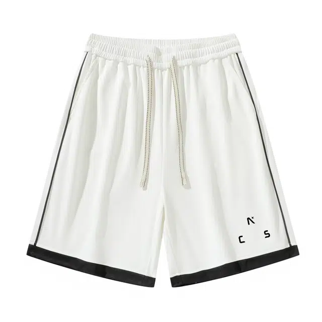 中国航天 基础款简约纯色宽松系带跑步篮球运动直筒百搭舒适透气五分针织休闲短裤 男女同款