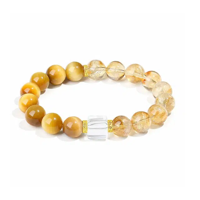 眰恦 复古小众 招财纳福转运吞金兽天然 黄水晶 手串 男女同款情侣款