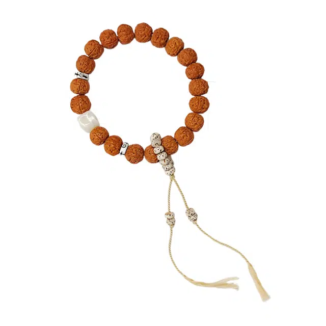 素于 新中式文玩双龙原籽爆肉佛珠诸事顺遂八方来财吉祥如意节节高升转运盘玩国潮念珠#好运 金刚菩提 手串 男女同款情侣款