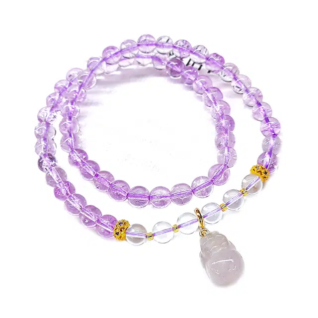 絮物 新中式国潮百搭 小众设计 招财纳福 八方来财 诸事顺遂 节节高升 紫气东来 万事如意 紫水晶 手串 男女同款情侣款