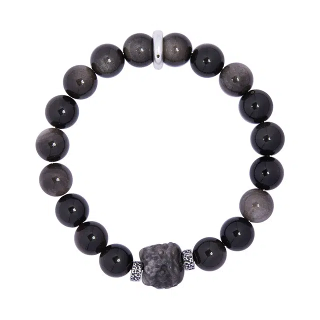 【狮来运转】 艾卡拉 国风醒狮串珠复古潮流国潮个性高级设计感设计处理 黑曜石 手串 男女同款情侣款