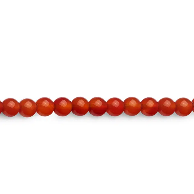 周大福 珠宝首饰 圆珠橘红玉髓黑玉髓红运当头玉石 玉髓 手串 男女同款情侣款