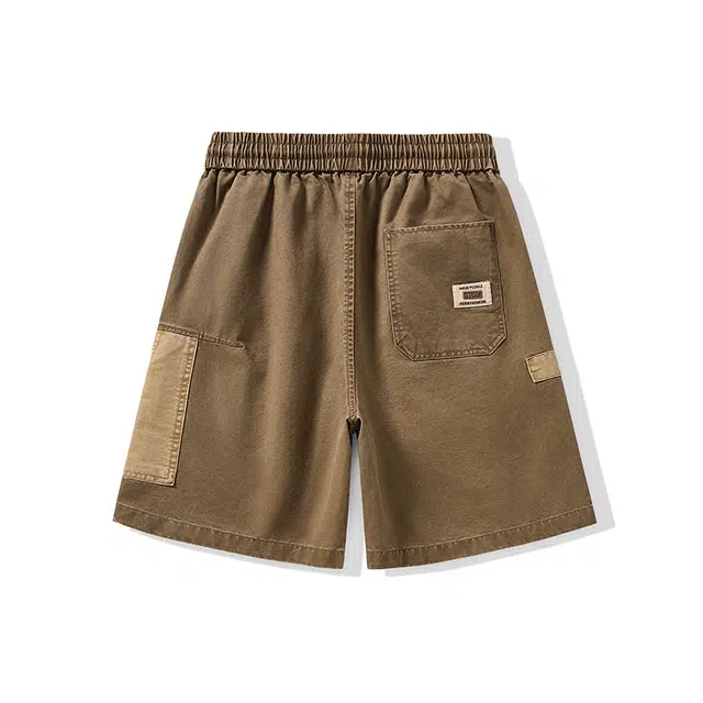 独驰 美式复古阔腿五分休闲短裤 男女同款