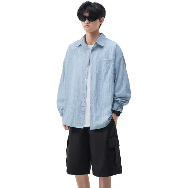 帝狼牛 山系户外翻领宽松舒适落肩防晒服 男女同款