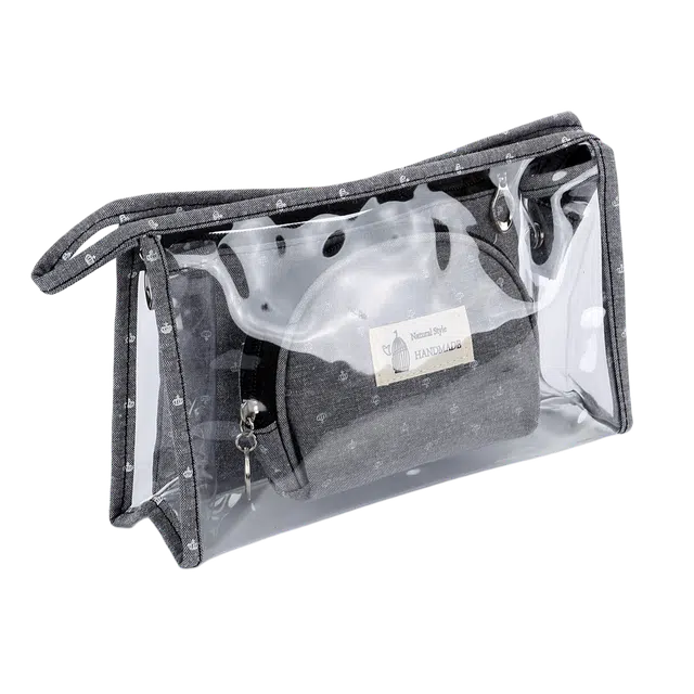 馨枕居 便携式三件套化妆包透明大容量洗漱护肤品口红收纳包学生手拿笔袋