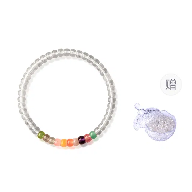 谧月珠宝 旺学业进步平静心灵抚愈解压全力以赴上岸招旺事业暴富好运天然 白水晶 手串 男女同款情侣款
