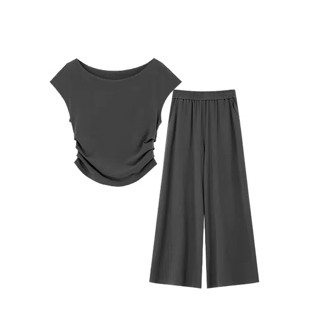 潞优野 松弛感上衣老钱风九分百搭裤子休闲套装 女款