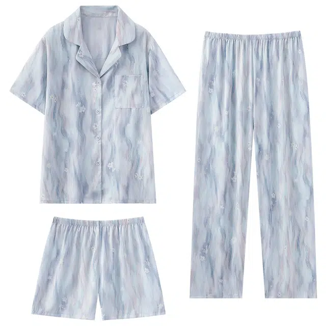 好福份 带胸垫时尚透气休闲简约风格家居服睡衣套装 女款