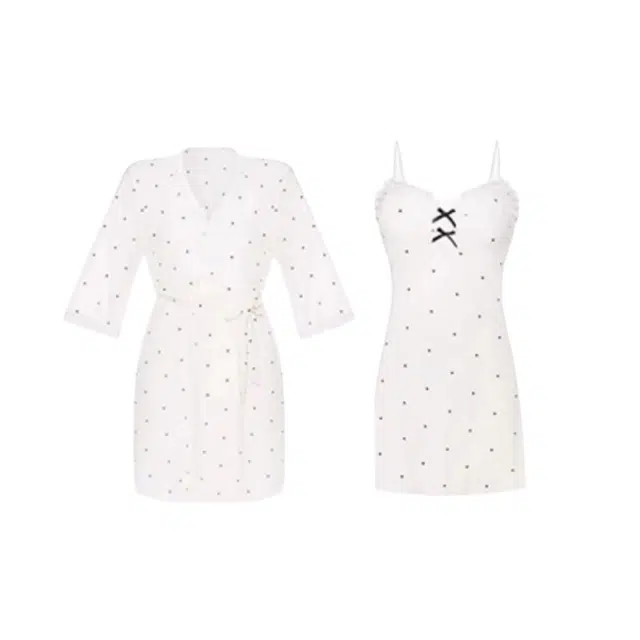 秀黛 韩系舒适时尚百搭性感带胸垫高级感纯欲家居服睡衣套装 女款