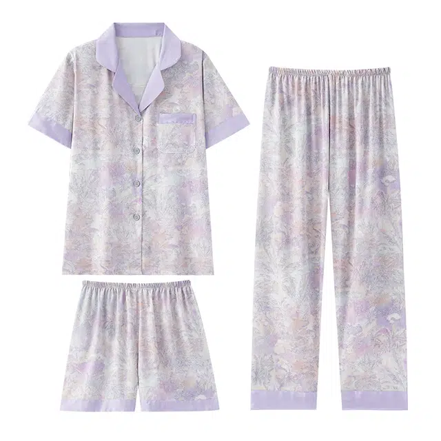 好福份 带胸垫时尚透气舒适简约风格家居服睡衣套装 女款