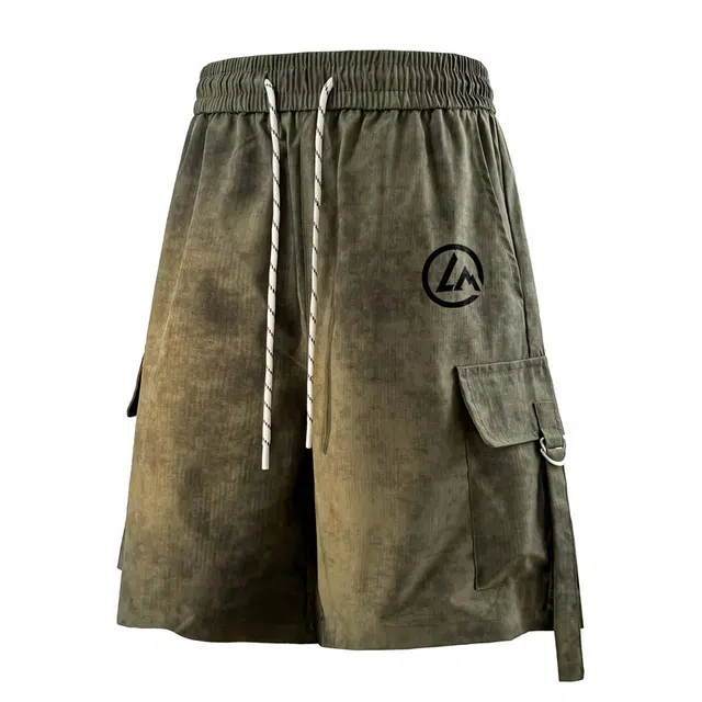 兰缪 美式户外日常复古透气舒适运动印花设计百搭通勤宽松休闲短裤 男女同款