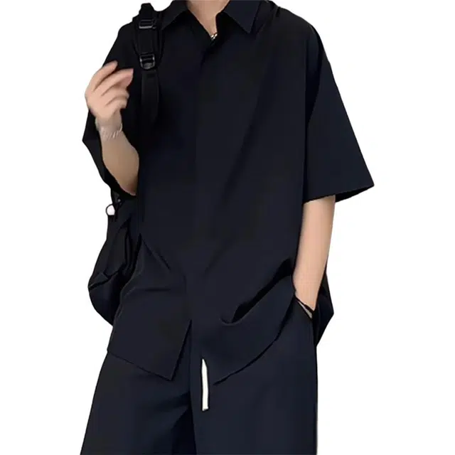 单爵 高级防晒纯色舒适百搭休闲短袖衬衫 男女同款