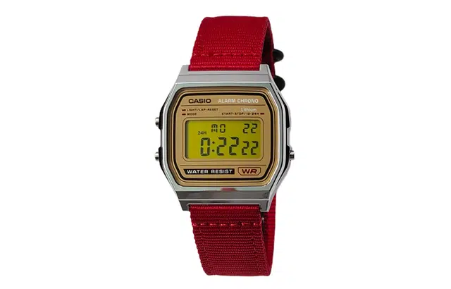 CASIO A158WEA-9-REDLINE GOLD