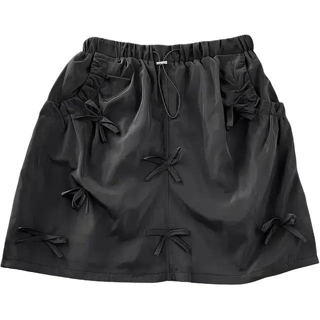 木清清 蝴蝶结显瘦松紧腰女夏季美式防走光半身裙工装短裙 女款