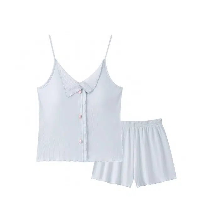 俏韵 甜美舒适吊带性感薄款家居服可外穿夏季睡衣套装 女款