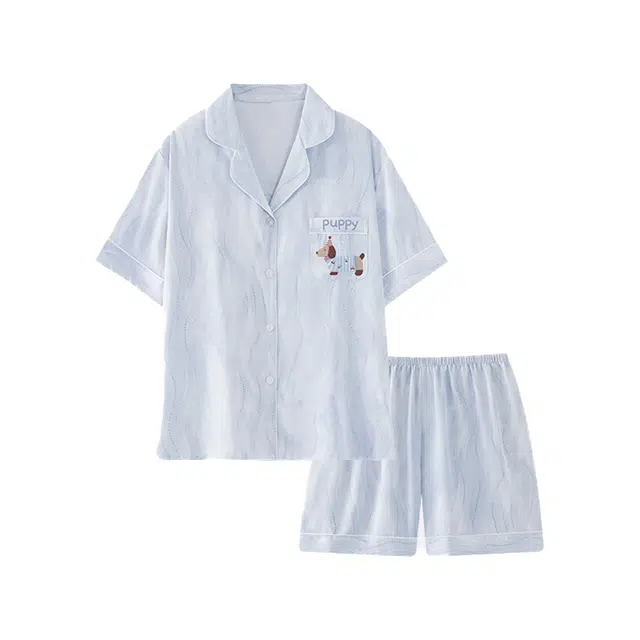 好福份 休闲透气舒适亲肤家居服睡衣套装 男女同款