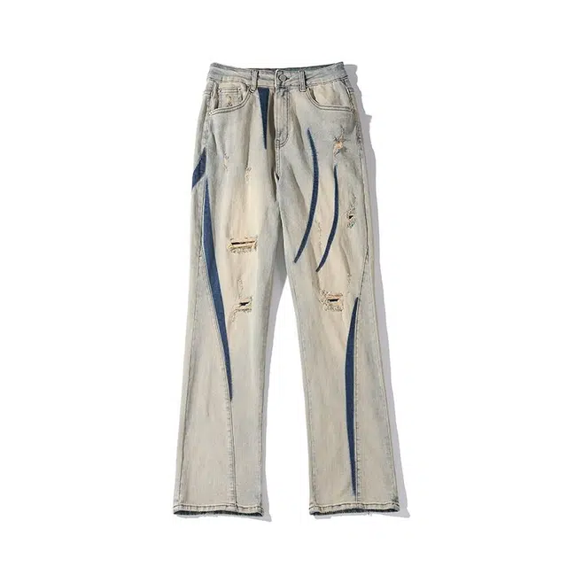 袋鼠 美式高街直筒舒适百搭牛仔裤 男女同款