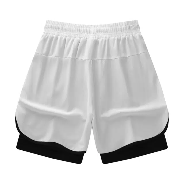 巴塞罗那足球俱乐部 美式户外假两件防走光弹力运动三分裤无性别主义队徽字母印花宽松凉感透气休闲短裤 男女同款